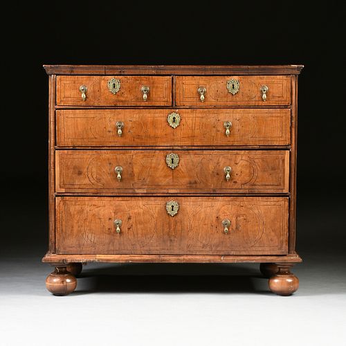 A WILLIAM & MARY PARQUETRY INLAID