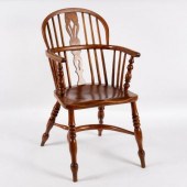 A Windsor type elbow chair wit