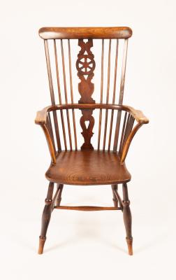 A Windsor wheelback chair with
