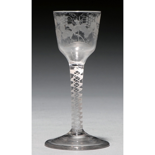 A wine glass, c1770, the ogee