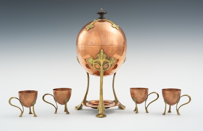 A WMF Art Nouveau Metal Egg Coddler