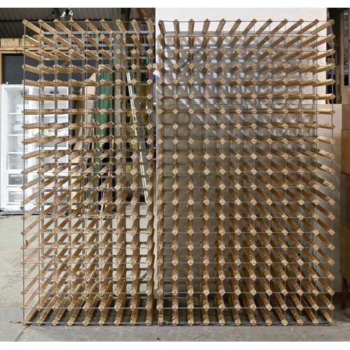 A wood and galvanised steel wine