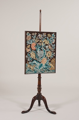 A Wood and Needlepoint Pole
