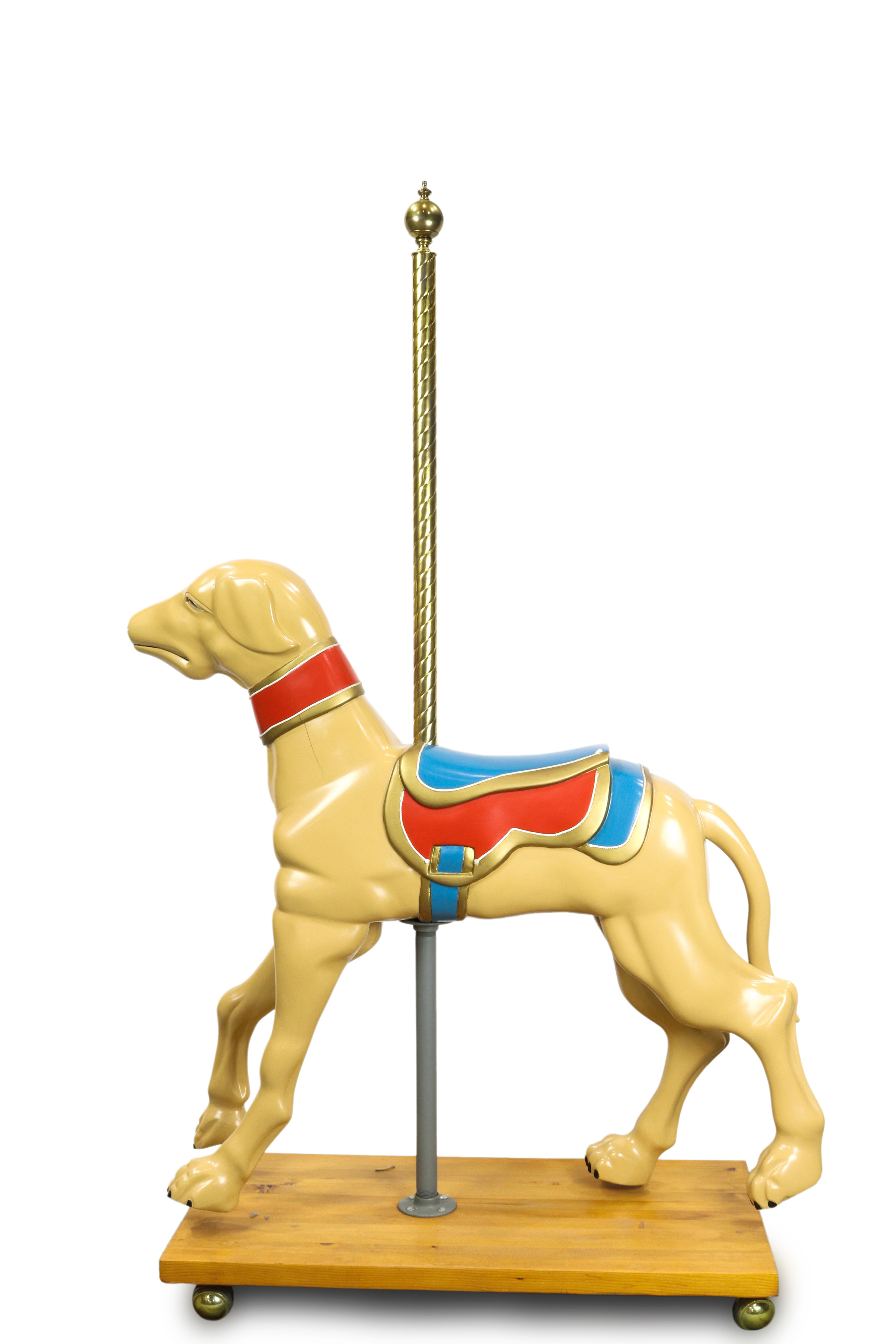 A WOOD CARVED AND PAINT DECORATED