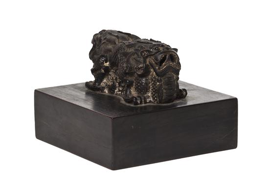A Wood Carved Seal Stamp of