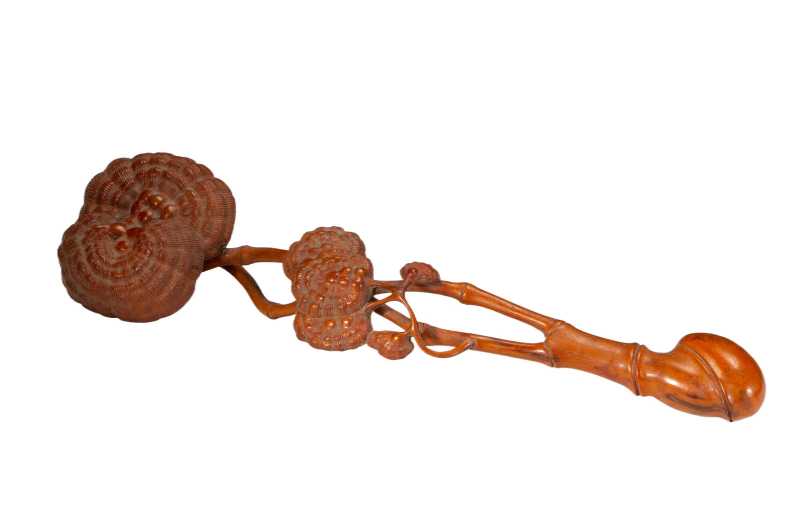 A WOODEN - CARVED RUYI SCEPTER WITH