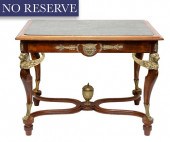 A WOODEN ENTRYWAY TABLE WITH A