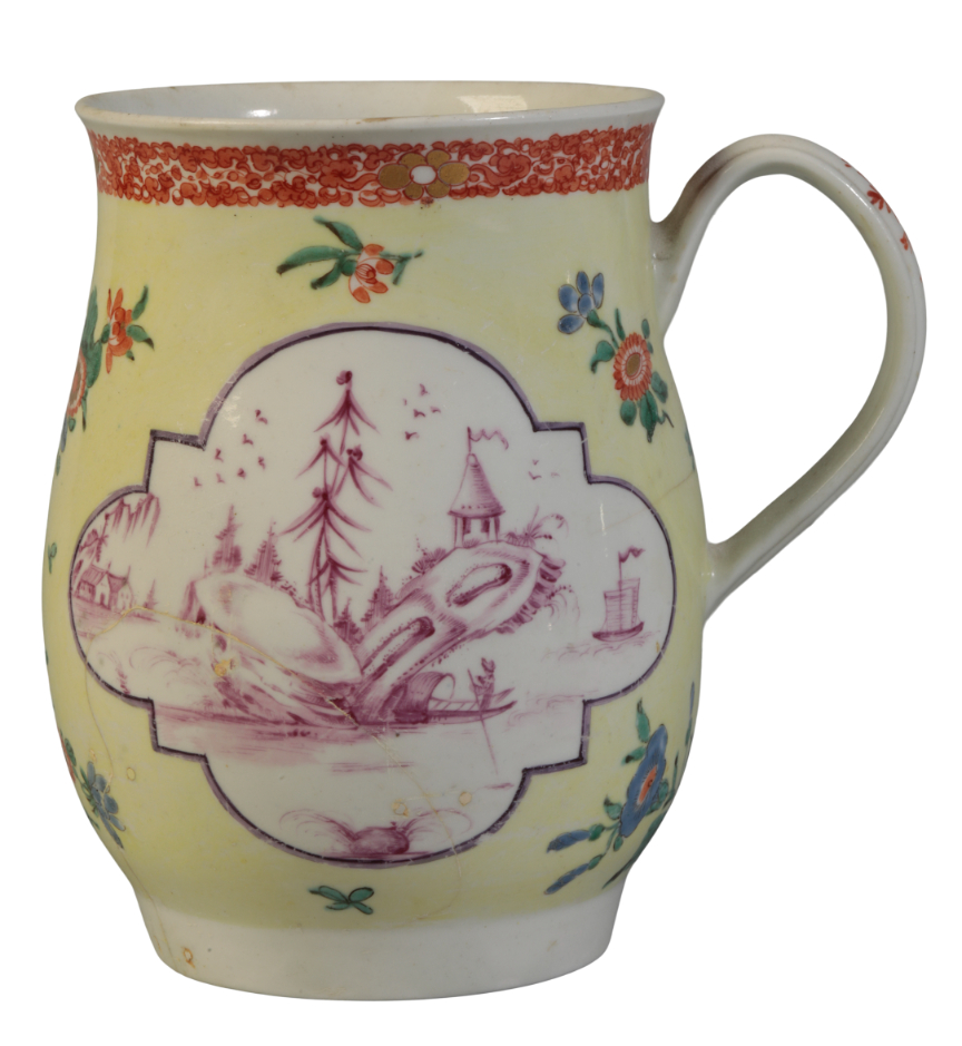 A WORCESTER BELL-SHAPED MUG circa