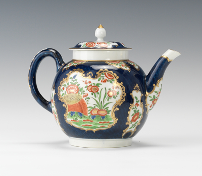 A Worcester Blue-Scale Teapot and