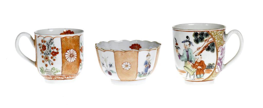 A WORCESTER COFFEE CUP enamelled