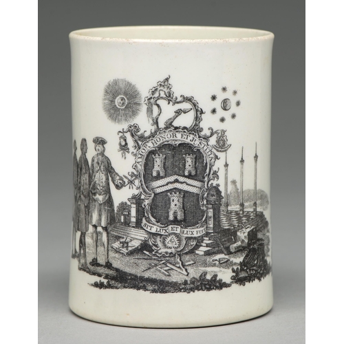 A Worcester cylindrical mug,