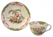 A WORCESTER FLUTED FANCY TEACU