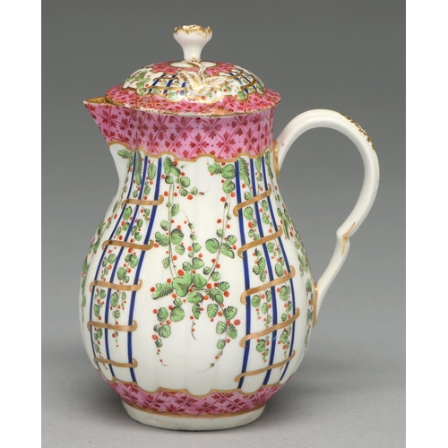 A Worcester hot milk jug and cover,