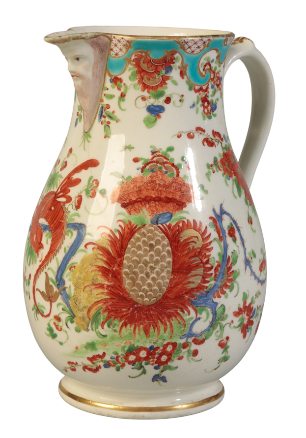 A WORCESTER MASK JUG circa 1768-70,
