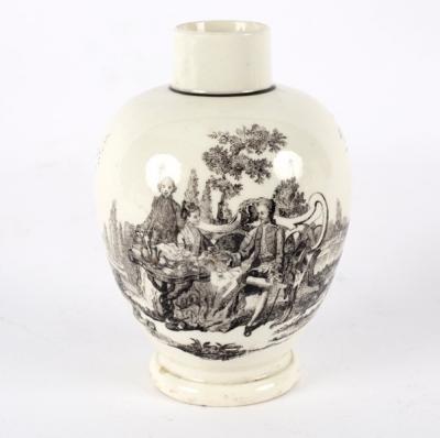 A Worcester oviform tea caddy,