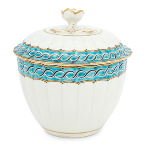 A Worcester Porcelain Covered Sugar