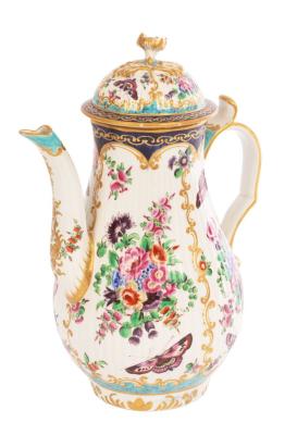 A Worcester ribbed coffee pot and