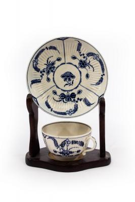 A Worcester teacup and saucer circa