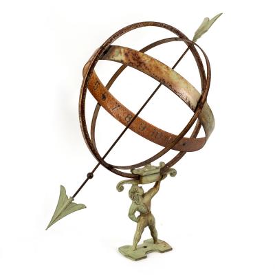 A wrought iron sundial, the