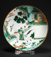 A WUCAI FIGURAL DISH<br>A WUCA