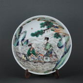 A WUCAI 'FIGURAL' DISH<br>A WU