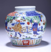 A WUCAI 'FIGURAL' JAR<br>A WUC