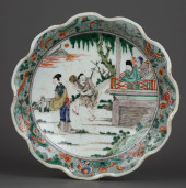 A WUCAI 'FIGURAL' STEM CUP<br>
