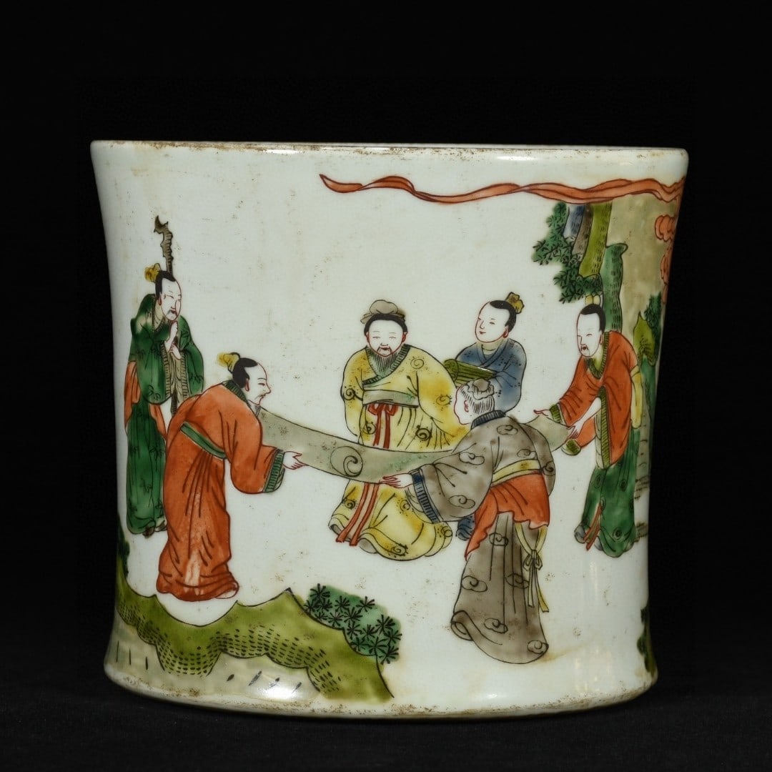 A WUCAI 'FIVE OLD MEN ENJOYING