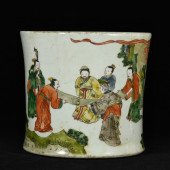 A WUCAI 'FIVE OLD MEN ENJOYING