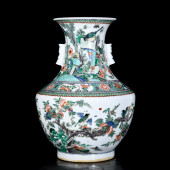 A WUCAI 'FLOWERS AND BIRDS' VA