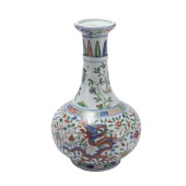 A WUCAI GLAZE DRAGON PHOENIX V