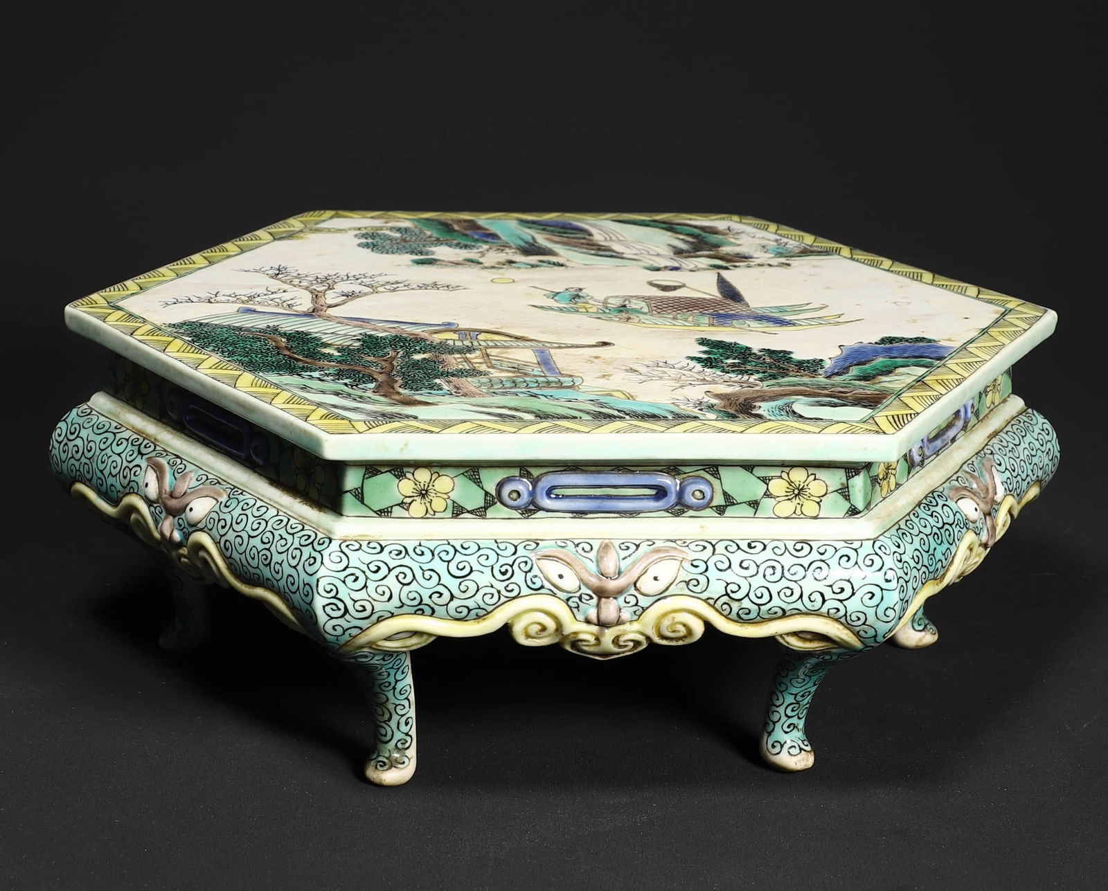 A WUCAI 'LANDSCAPE AND FIGURAL'
