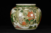 A WUCAI 'SEVEN SAGES IN BAMBOO