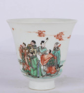 A WUCAI'BAXIAN' SMALL CUP<br>A