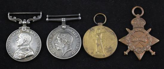 A WWI Military medal group to