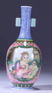 A YANGCAI 'FIGURAL' VASE<br>A