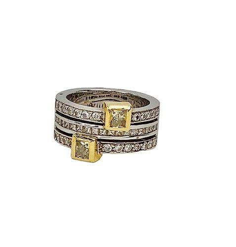 A YELLOW DIAMOND AND WHITE