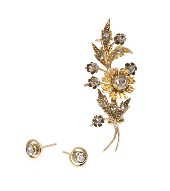 A Yellow Gold and Rose Cut
