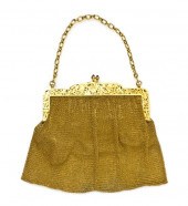 *A Yellow Gold Mesh Purse and