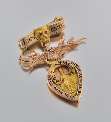 A Yellow Gold Presentation Pin