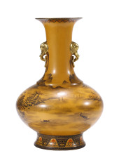 A YELLOW-GROUND GRISAILLE-DECO