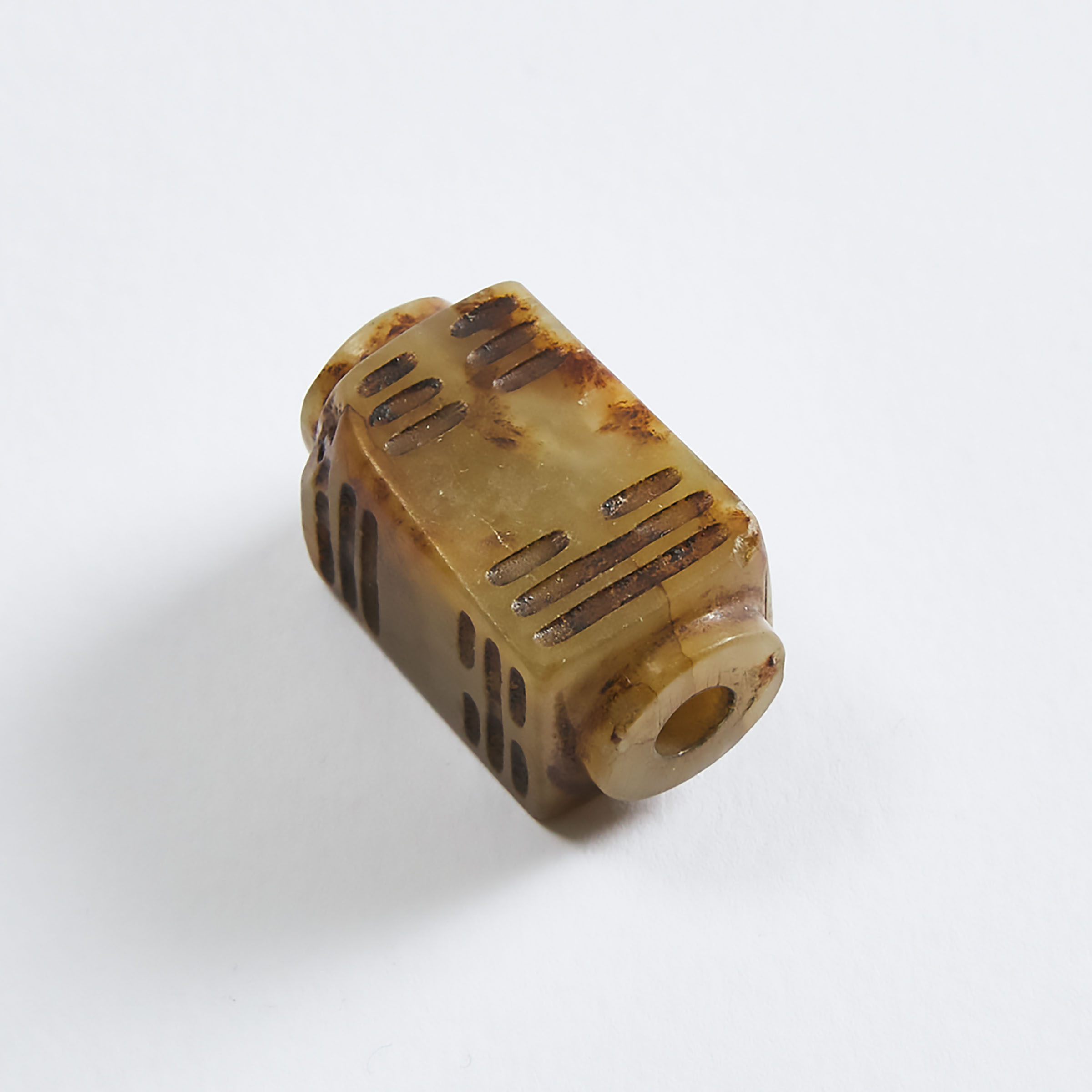 A Yellow Jade 'Cong' Form Tube,