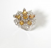 A yellow sapphire diamond and