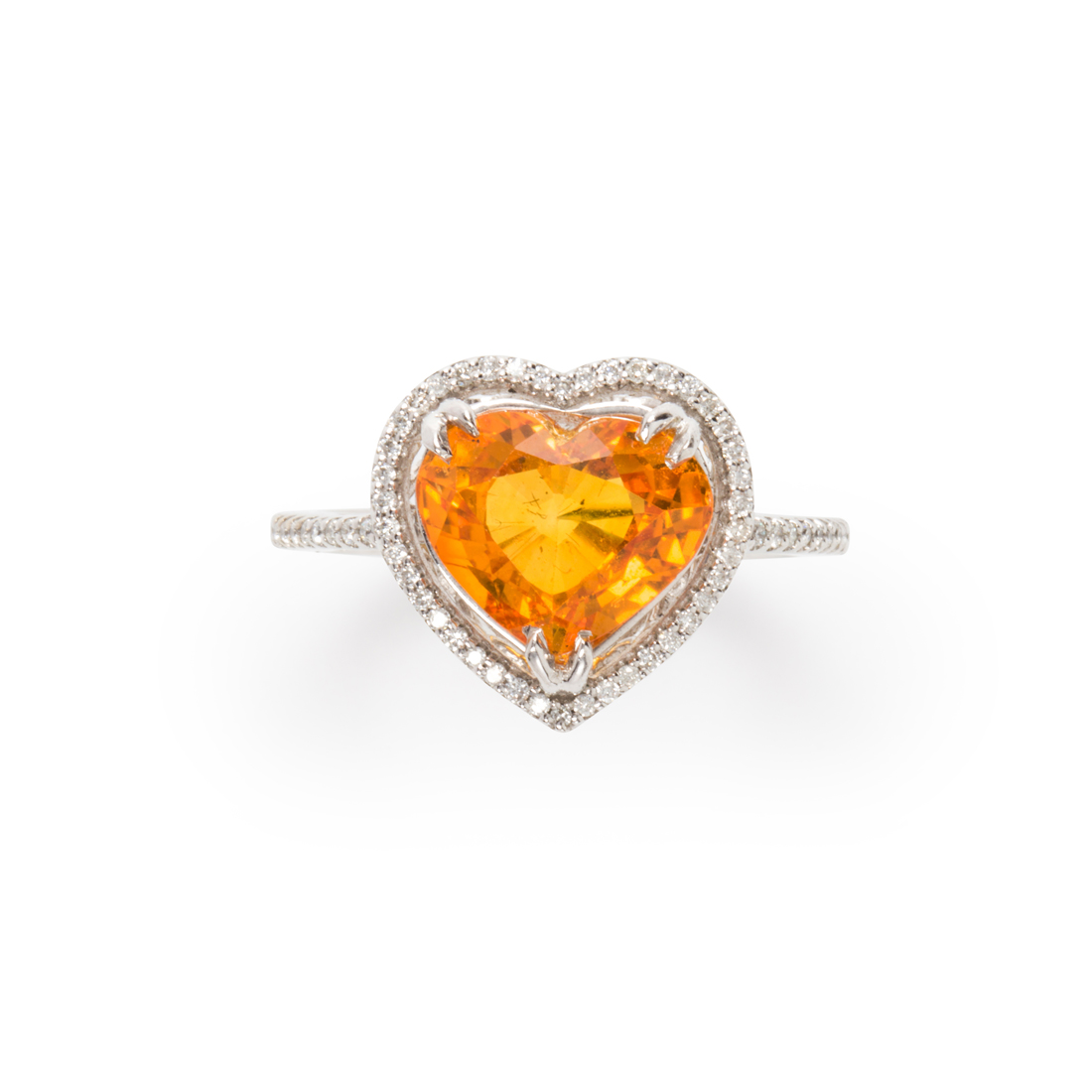 A YELLOW SAPPHIRE, DIAMOND AND