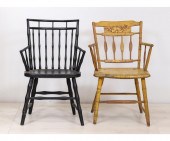 A yellow Windsor armchair stam