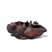 A YIXING 'LOTUS AND FROG' WASH