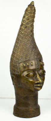 A YORUBA IFE BRONZE HEAD WITH