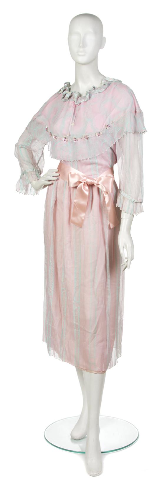 A Zandra Rhodes Pale Pink and Green
