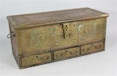 A Zanzibar brass studded teak