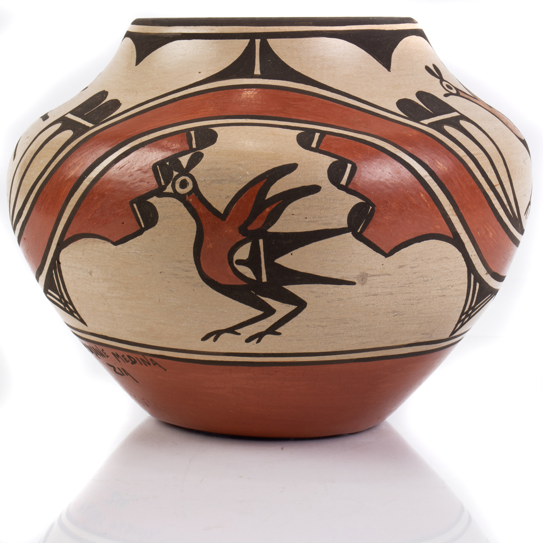 A ZIA POLYCHROME POTTERY OLLA
